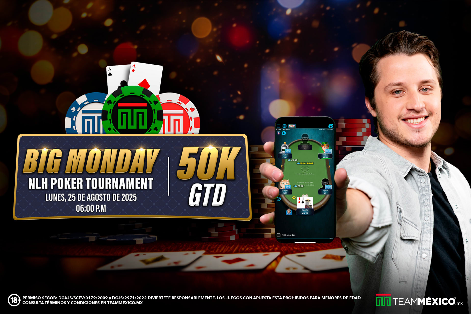 Los lunes son Big Monday en Team México con 50K garantizados