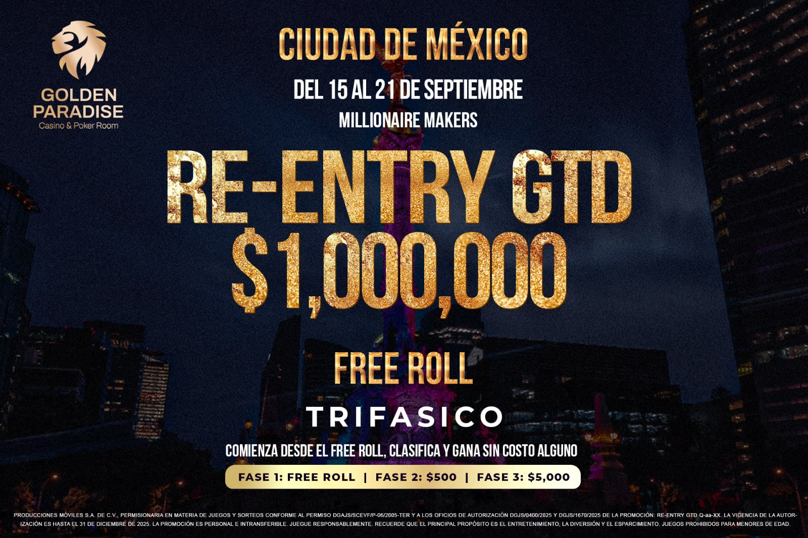 Millionaire Makers de Golden Paradise garantiza 1M y entrada libre