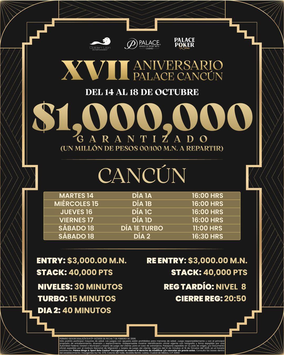 1M Gtd Palace Cancun Oct 2025