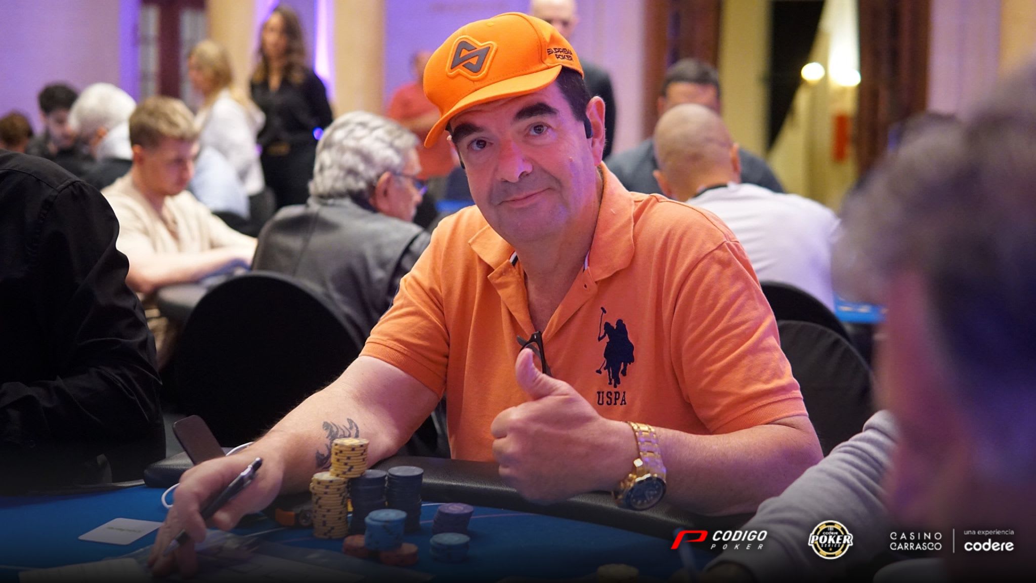 Juan Haller comandó el Día 1 del Codere Poker Series en Casino Carrasco
