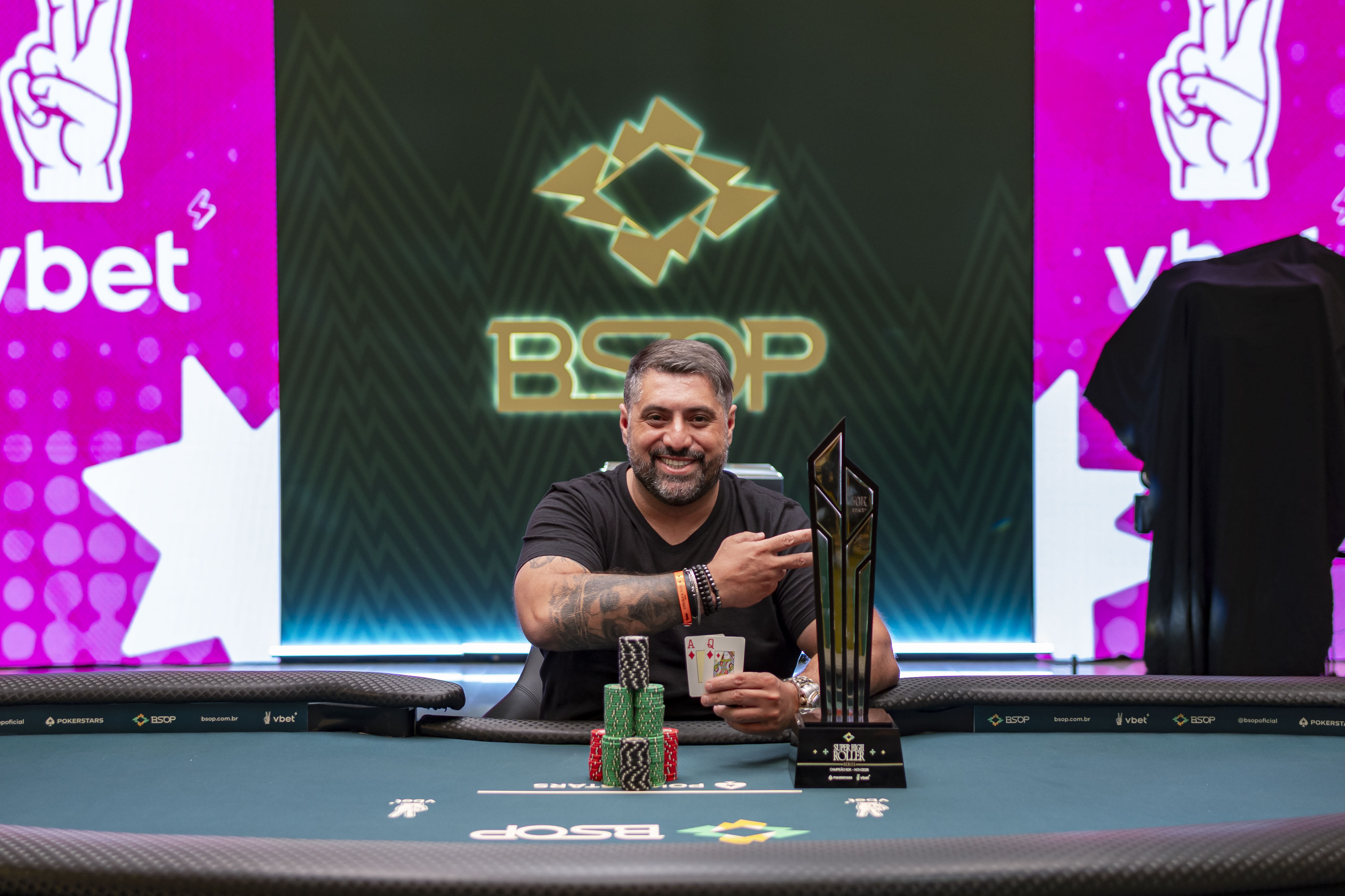 Wesley Caçador gira a roleta da VBET, ganha entrada para o 50K Super High Roller One Day e sai campeão no BSOP Millions