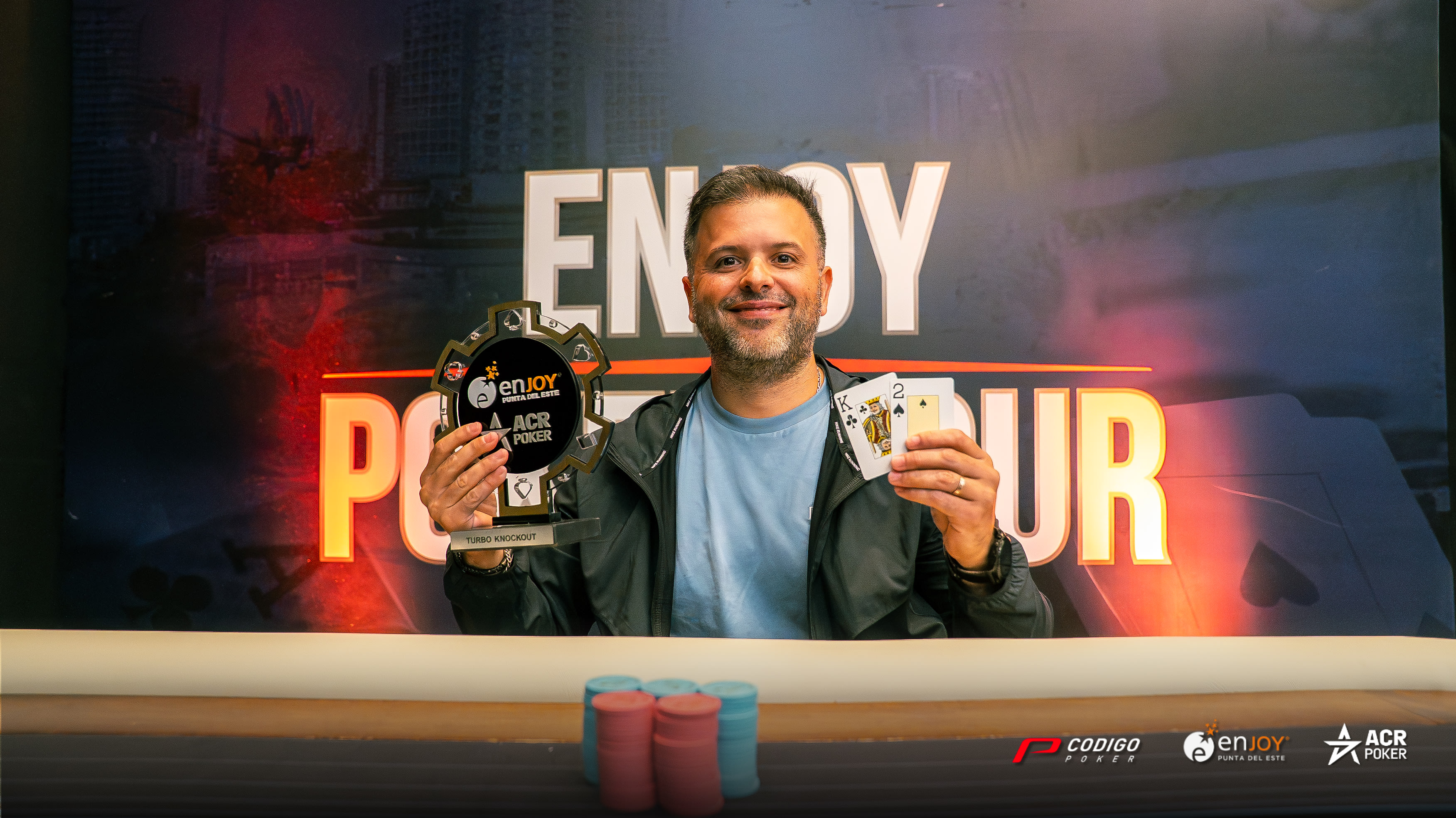 Nicolas Odriozola fue campeón del Turbo KO en el Enjoy Poker Tour