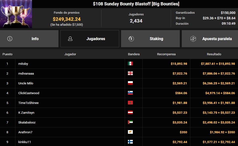 Sunday Bounty Blastoff Mitoby 1St