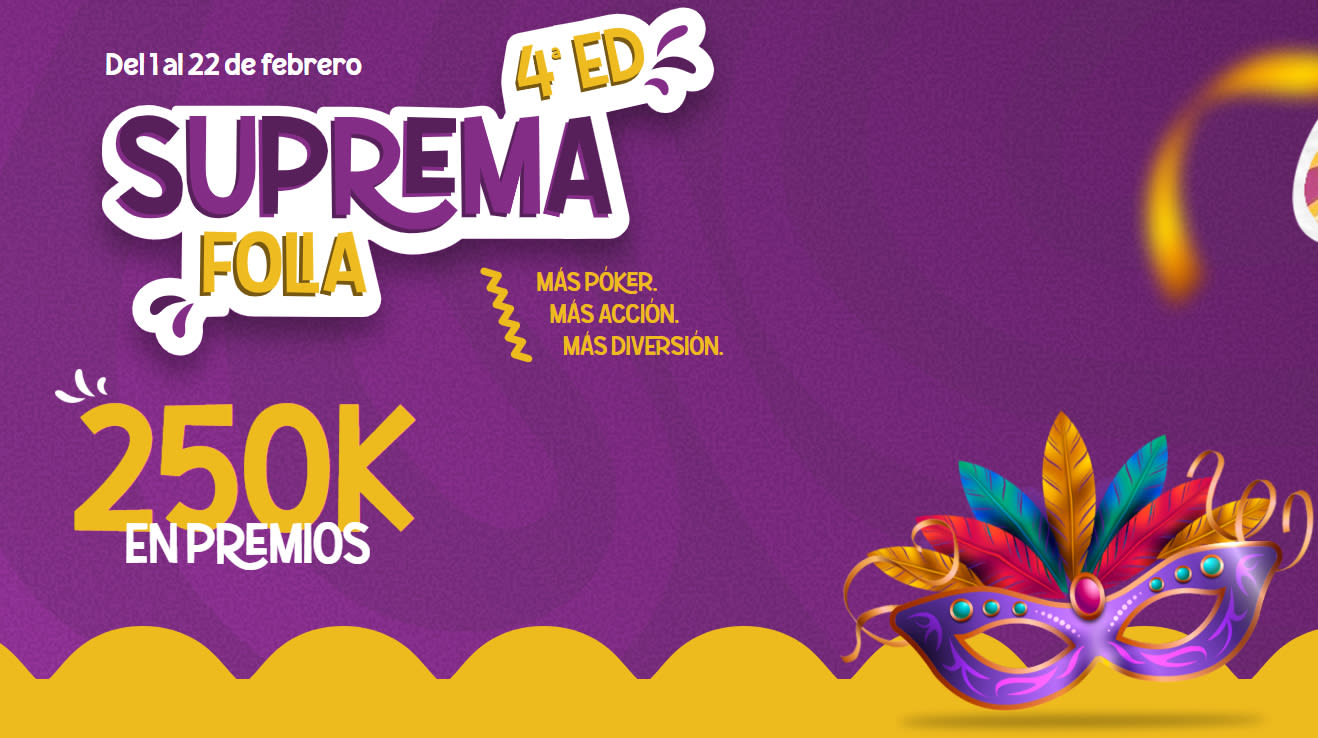 Suprema Poker anuncia sorteo especial para jugadores que ya bailan en su carnaval