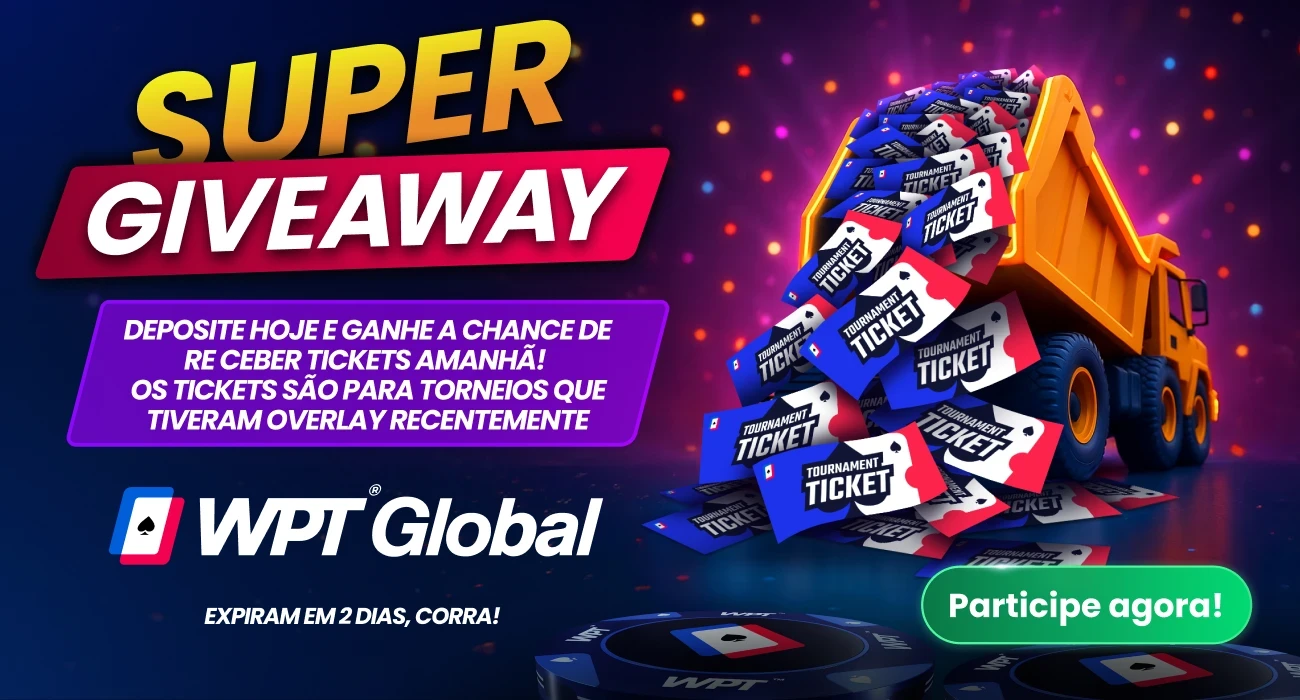 Super Giveaway do WPT Global te dá a chance de disputar grandes torneios totalmente grátis