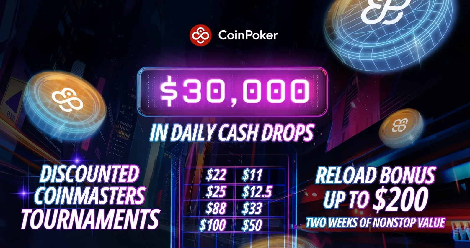 Últimos días de descuentos con el Cyber Stacks de CoinPoker