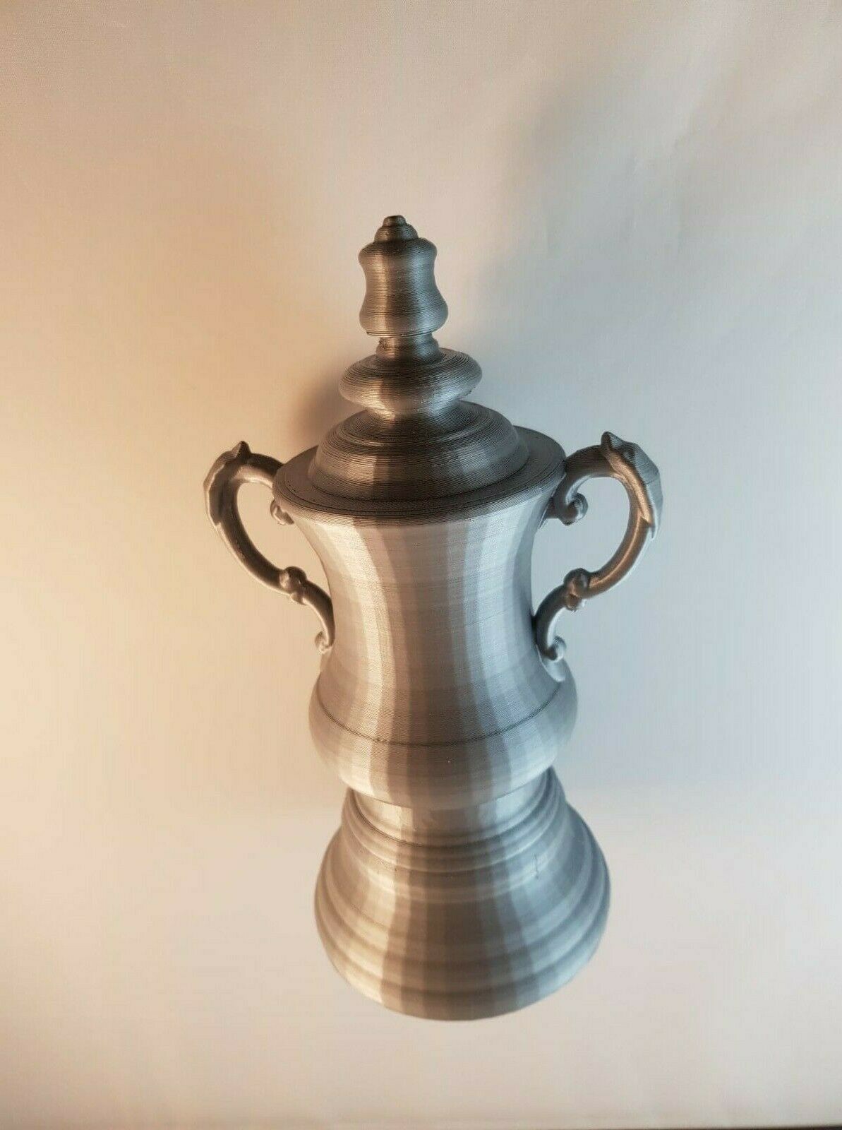 Football trophy silver 20 cm tall English Football cup replica image 6