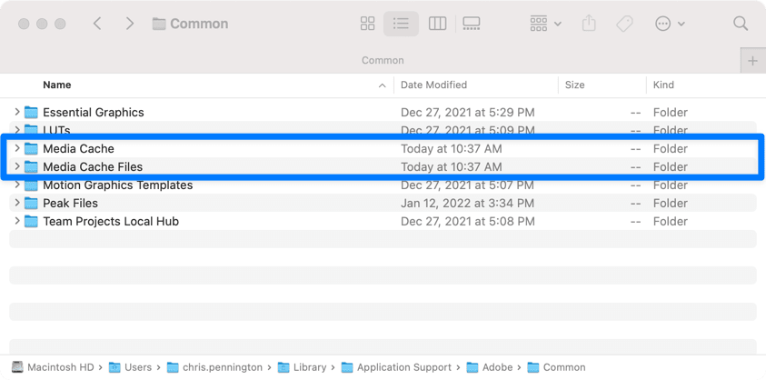 clearing adobe cache mac