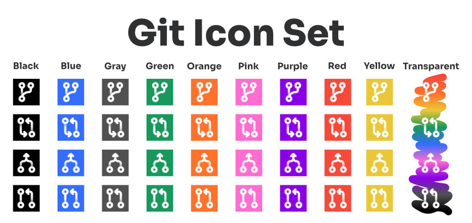 Git icon set preview