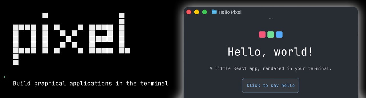 Pixel demo: graphical React apps running in a terminal