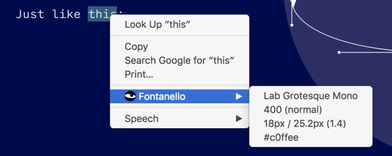 Fontanello shows you font info quickly