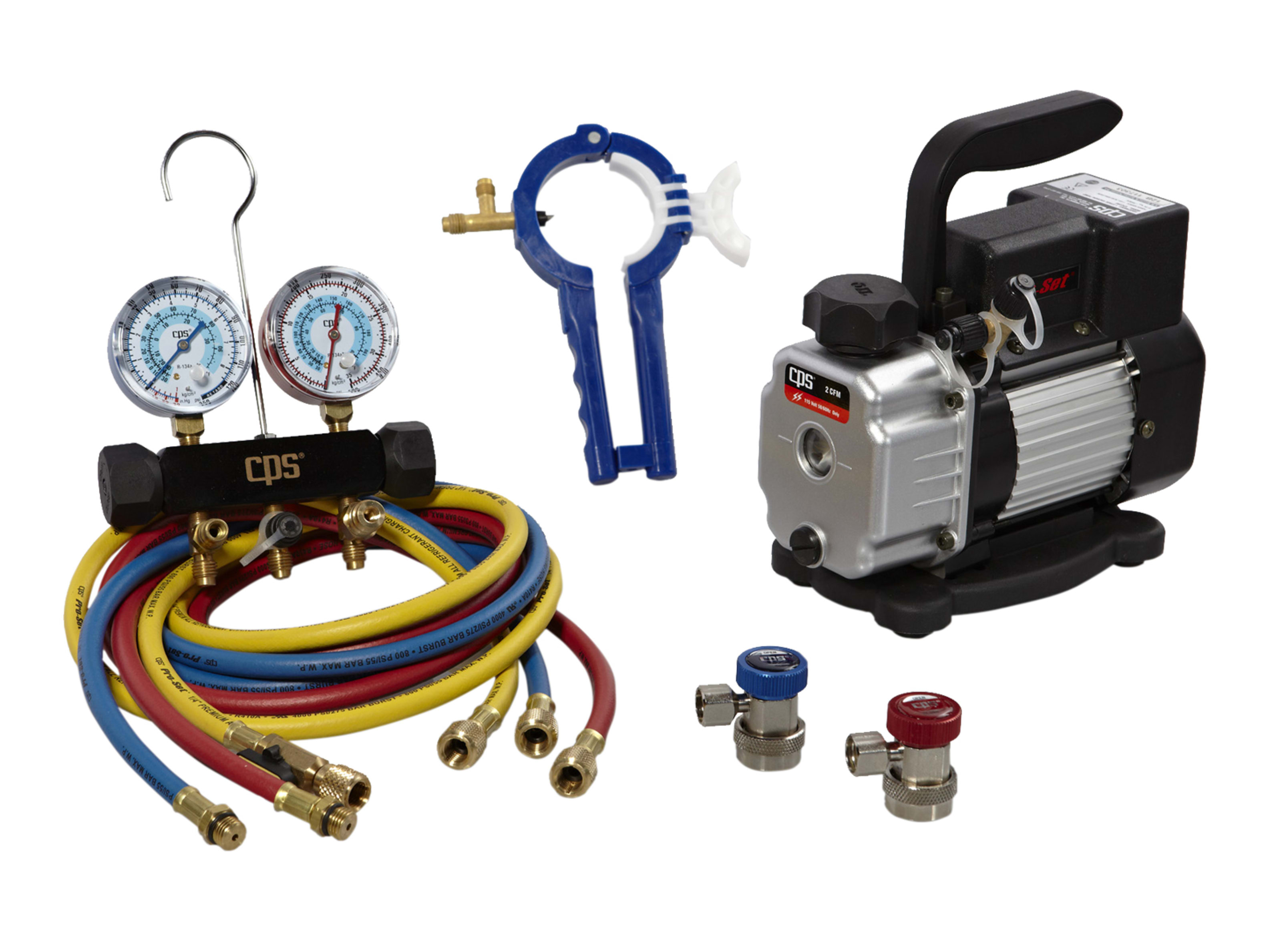 VP2SKIT | 2 CFM Vacuum Pump w/Manifold + Can Tap Kit