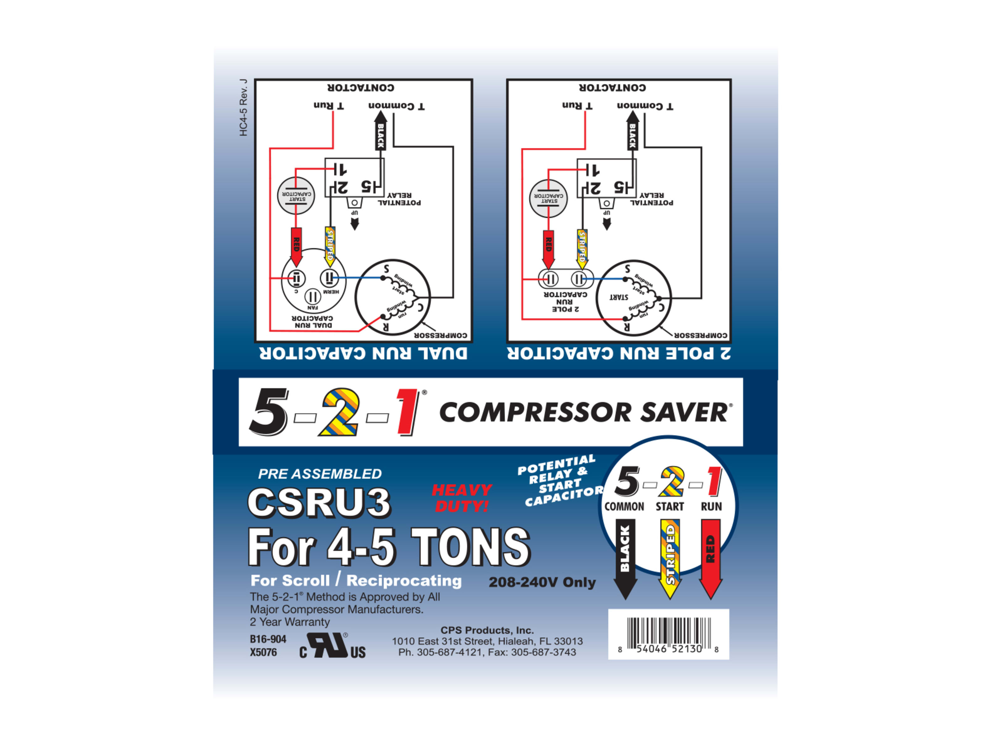 5-2-1 Compressor Saver: CSRU3 for 4-5 Tons | CPS Products