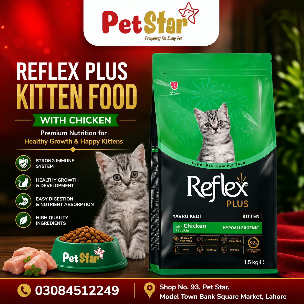 Reflex Plus Kitten Food With Chicken 1.5 kg
