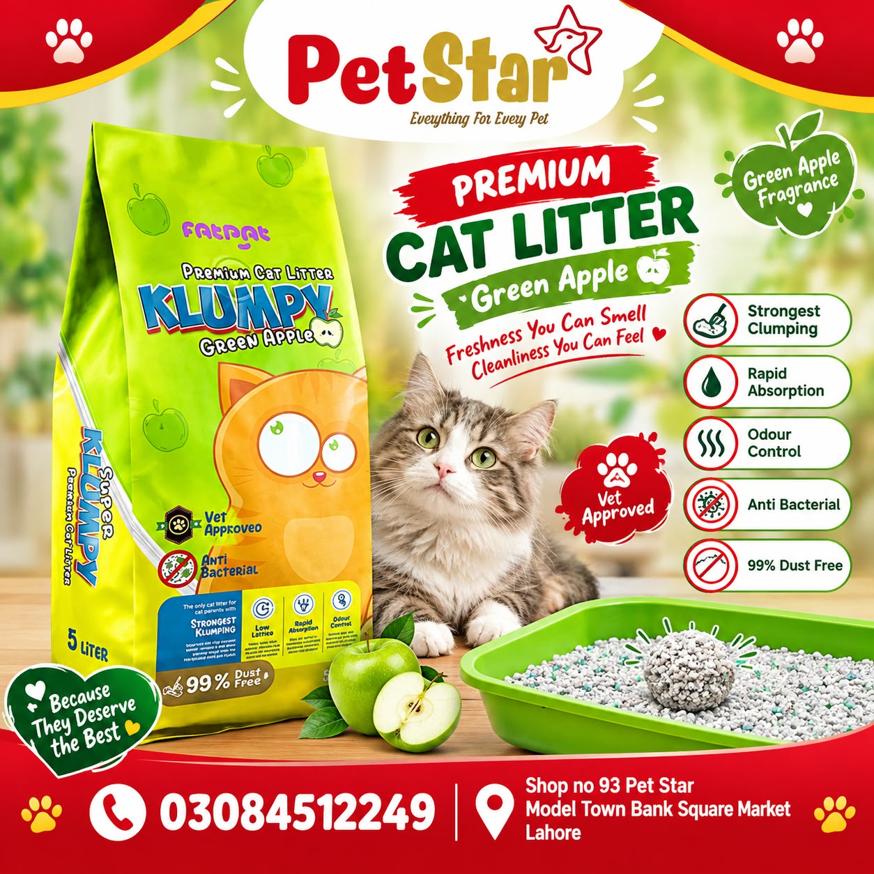 Klumpy Green Apple Premium Cat Litter