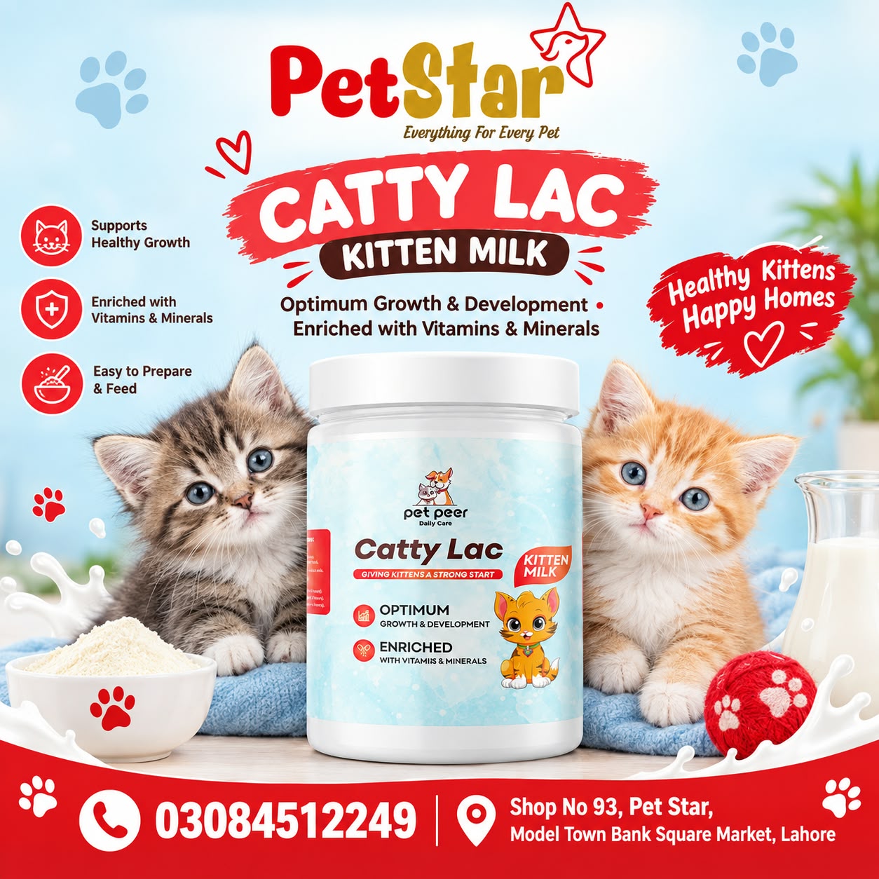Pet Peer Catty Lac Kitten Milk โ Kitten Milk Formula 120ML