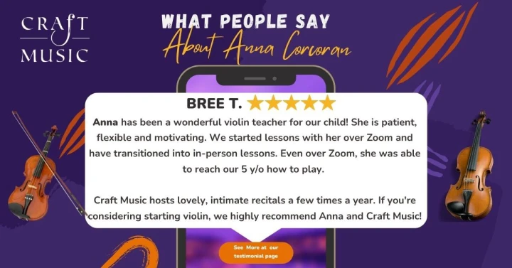 Anna Student's Review For her Violin Lessons