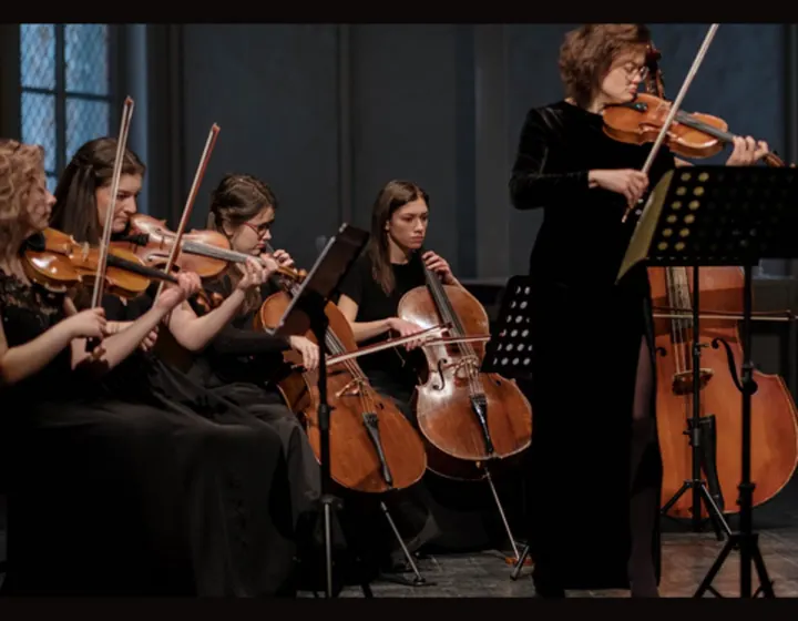 Violin teacher playing violin