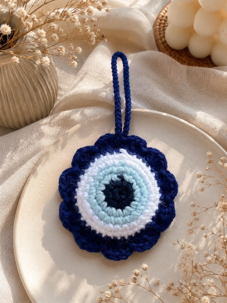 Crochet Evil Eye Charm