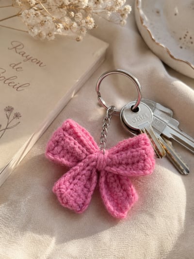 Crochet Bow Keychain