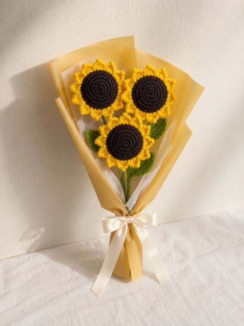 Handmade Crochet sunflower bouquet
