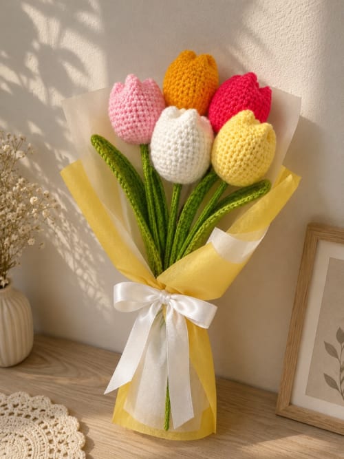 Crochet Tulip Bouquet