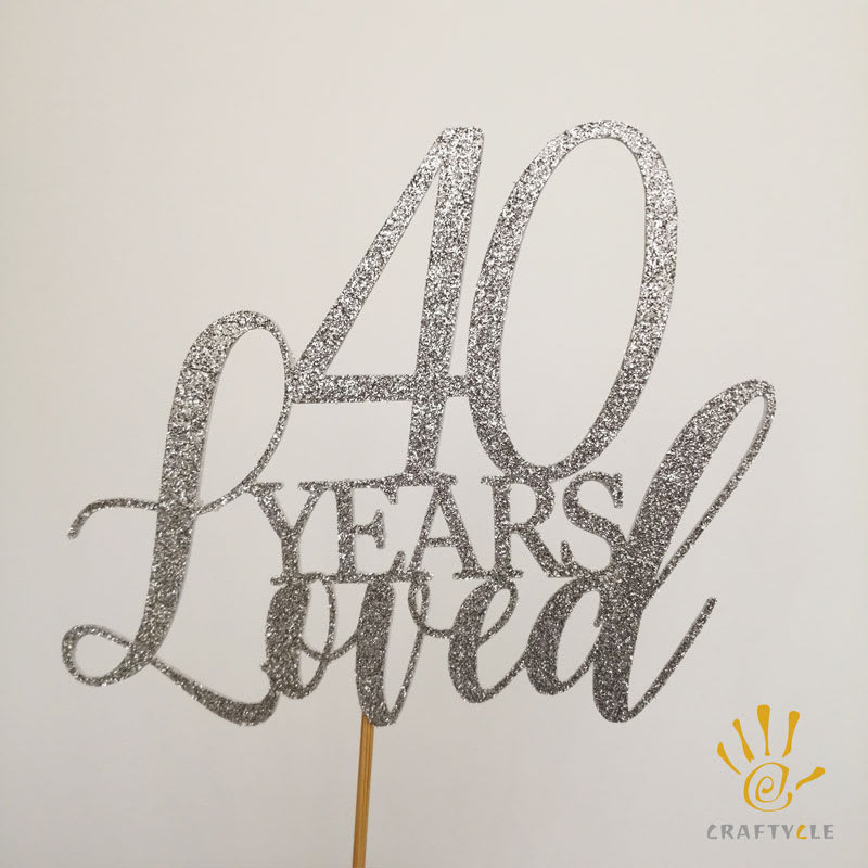 Cake Topper - 20 Years Loved (20-80 Years) - Image 7