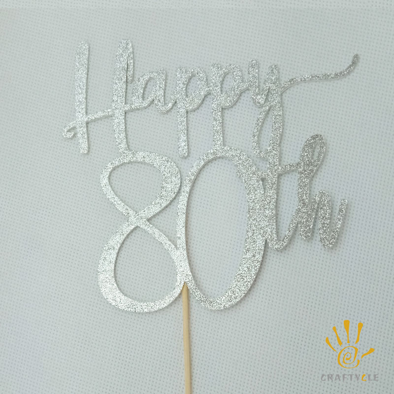 Cake Topper - Happy 20TH (20th-80th) - Image 2