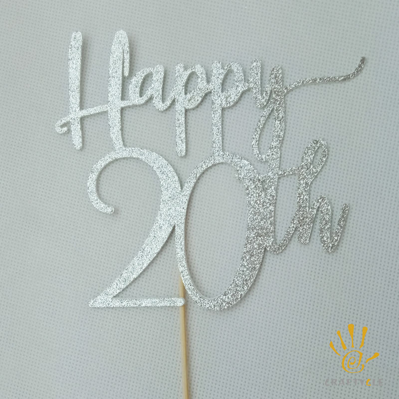 Cake Topper - Happy 20TH (20th-80th) - Image 14