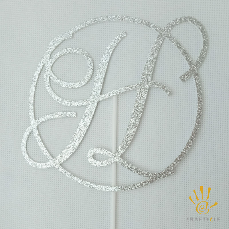 Cake Topper - Initial-LETTERS-Glitter-Birthday-Elegant-Classy-Personalized-Monogram-Cake-Topper - Image 15