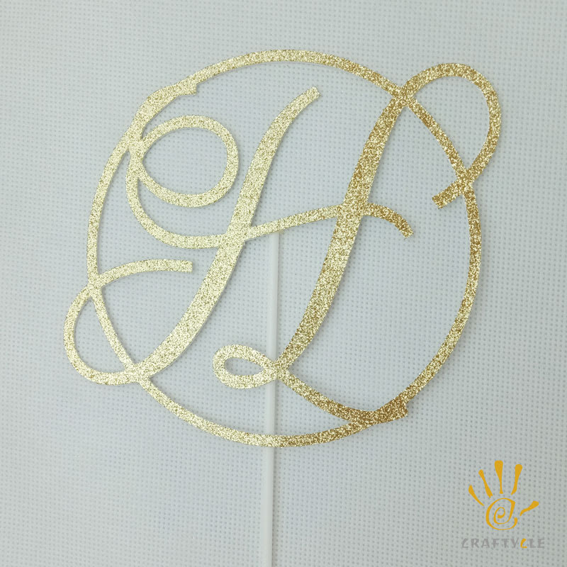 Cake Topper - Initial-LETTERS-Glitter-Birthday-Elegant-Classy-Personalized-Monogram-Cake-Topper - Image 14
