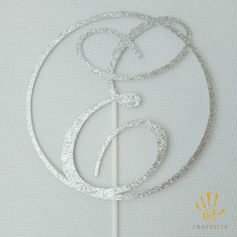 Cake Topper - Initial-LETTERS-Glitter-Birthday-Elegant-Classy-Personalized-Monogram-Cake-Topper - Image 11