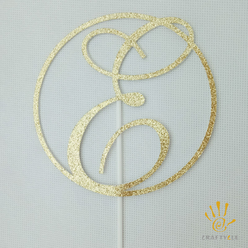 Cake Topper - Initial-LETTERS-Glitter-Birthday-Elegant-Classy-Personalized-Monogram-Cake-Topper - Image 10