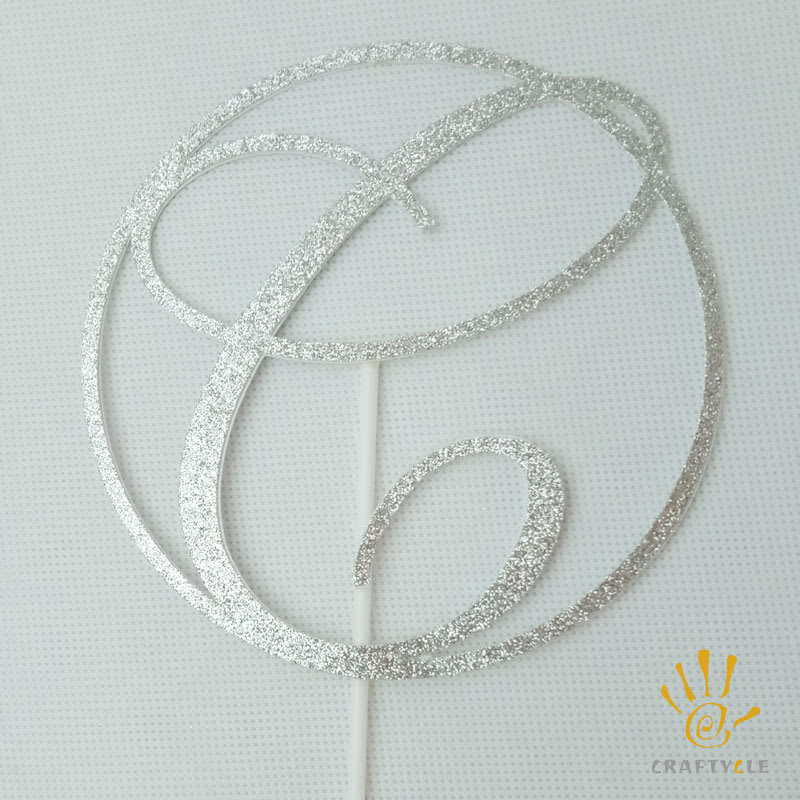 Cake Topper - Initial-LETTERS-Glitter-Birthday-Elegant-Classy-Personalized-Monogram-Cake-Topper - Image 7