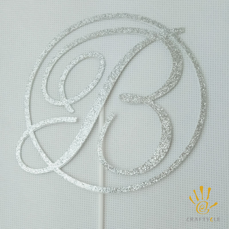 Cake Topper - Initial-LETTERS-Glitter-Birthday-Elegant-Classy-Personalized-Monogram-Cake-Topper - Image 5