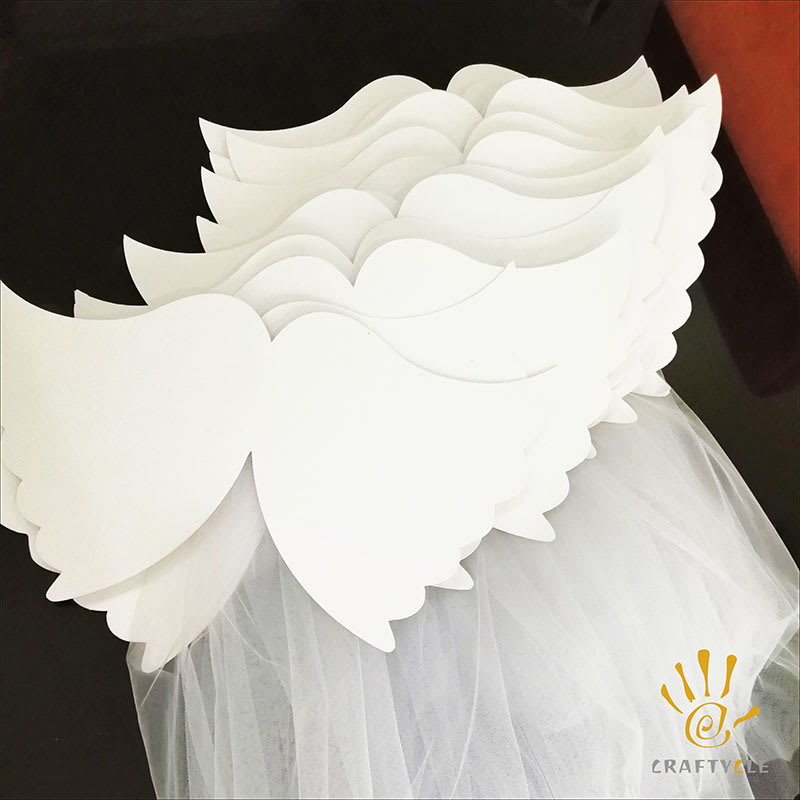 Seat Decorations Angel Paper Wings Tulle
