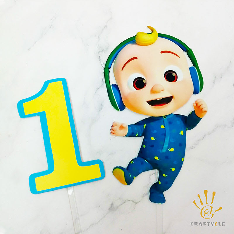 Cake Topper Cocomelon Theme First Birthday Cartoon Kids Children