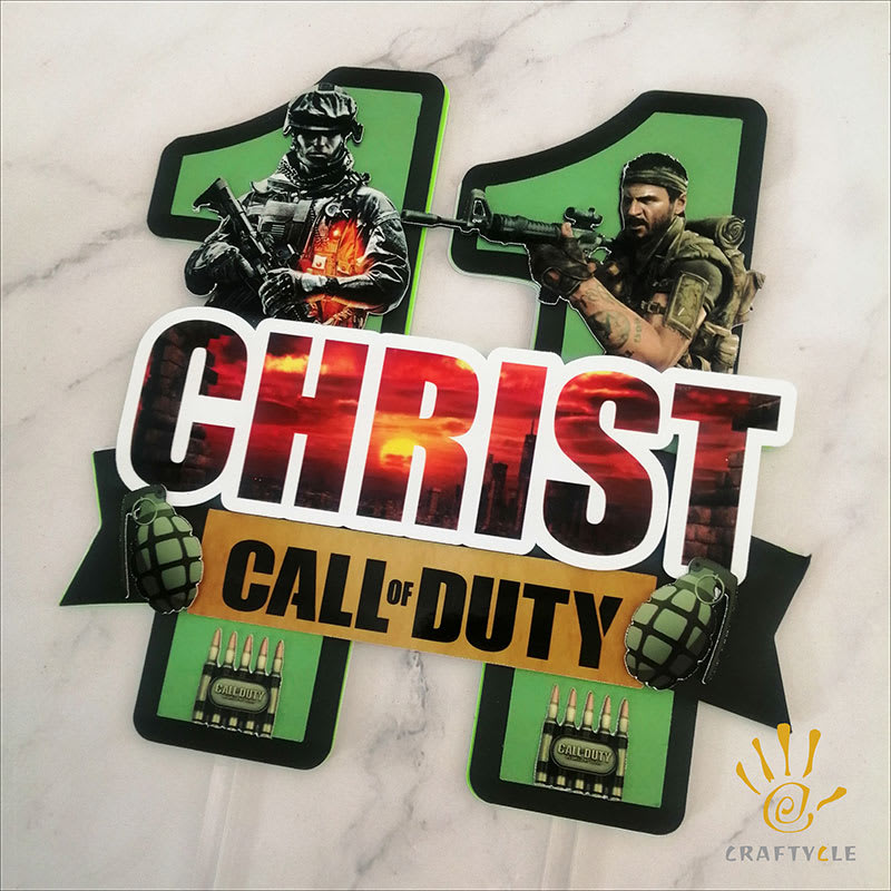 Cake Topper Birthday Decoration Call of Duty Personalized Video Game Kids Teens Children - Image 2