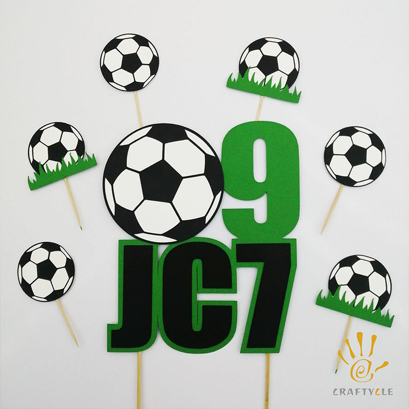 Cake Topper Football Soccer Ball Personalized Birthday Kids Children