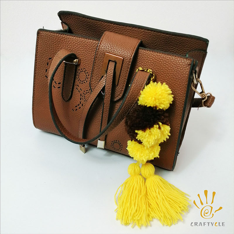 Accessory Pom Pom Tassel Hand Made Bag Accessory - Image 2