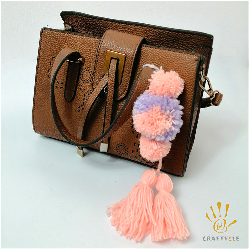 Accessory Pom Pom Tassel Hand Made Bag Accessory - Image 3