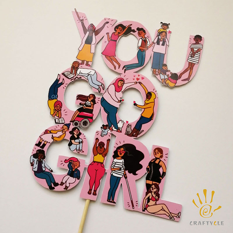 Cake Topper Decoration You Go Girl