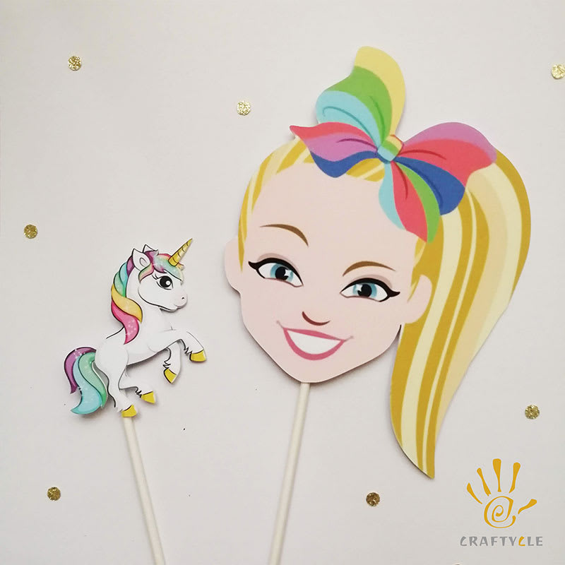 Cake Topper Birthday Jojo Siwa Unicorn Personalised