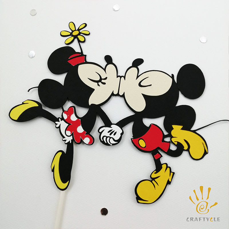 Cake Topper Disney Mickey Minnie Kissing Birthday Cake Topper
