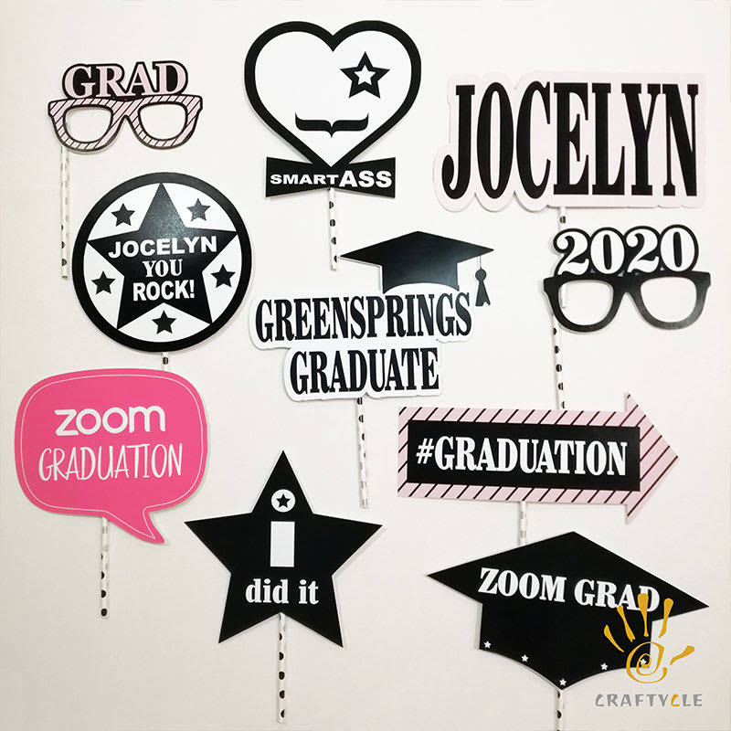 Photo Props Personalised Zoom Graduation Photobooth Props