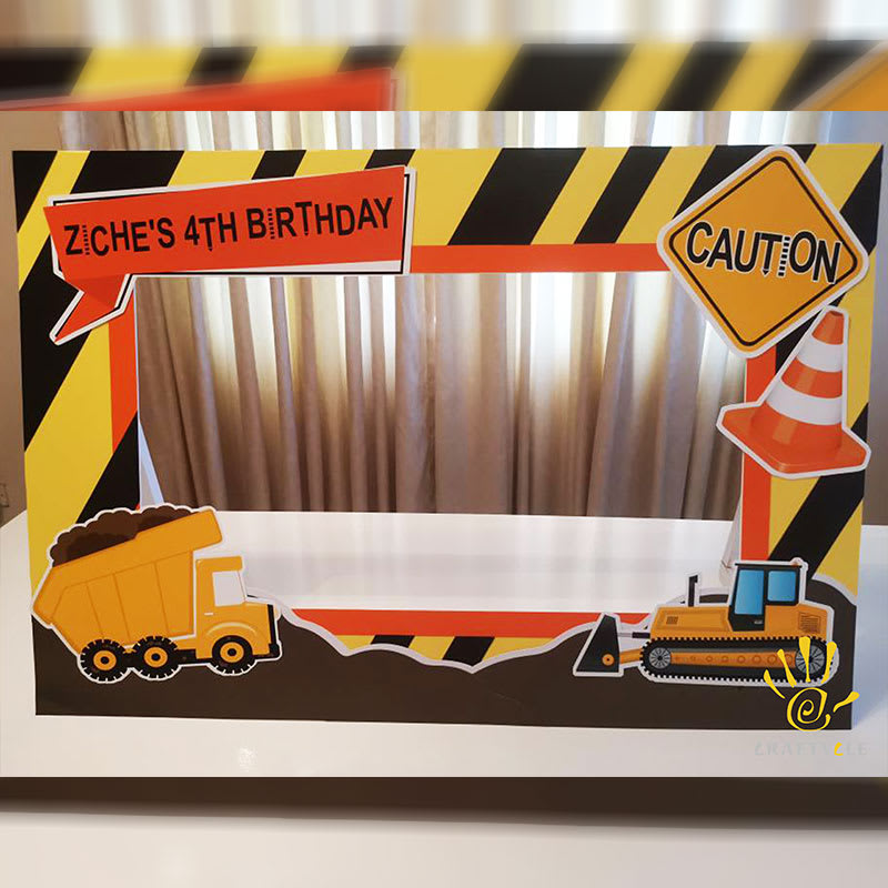 Photo Props Personalised Photo Frame Construction Theme - Image 3