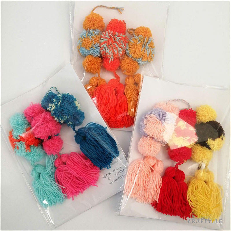 Accessory Pom Pom Tassel Hand Made Bag Accessory