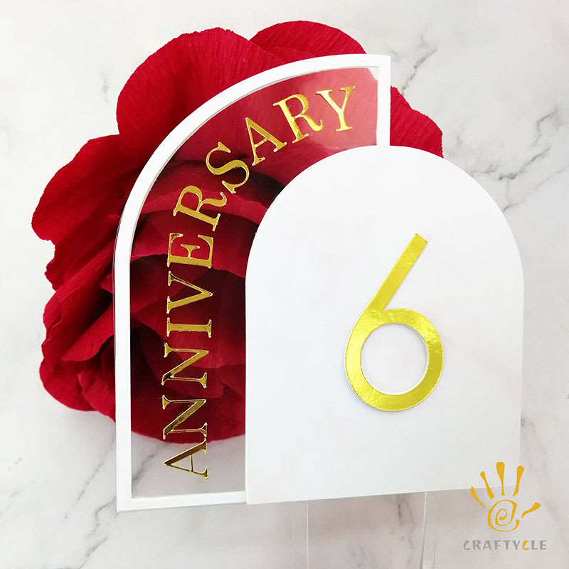 Cake Topper 6th Anniversary Arch Personalised Cake Topper