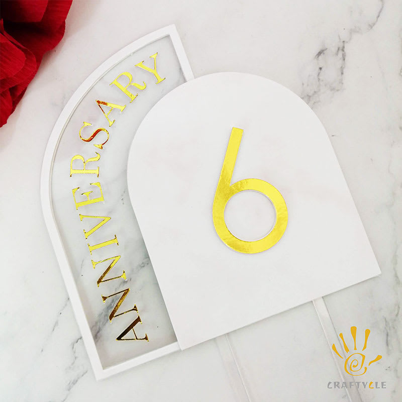 Cake Topper 6th Anniversary Arch Personalised Cake Topper - Image 2