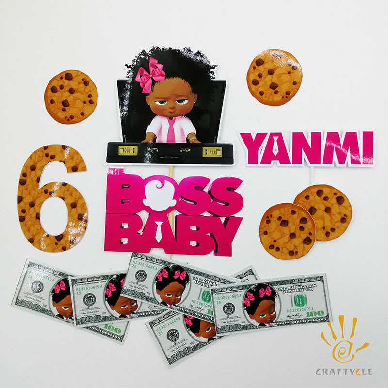Cake Topper Boss Baby Girl Cookie Personalised Cake Topper